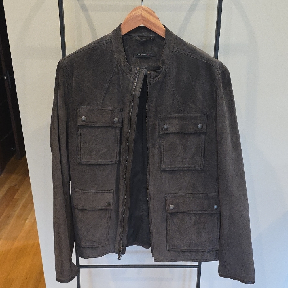 John Varvatos Dark Brown Military Field Jacket